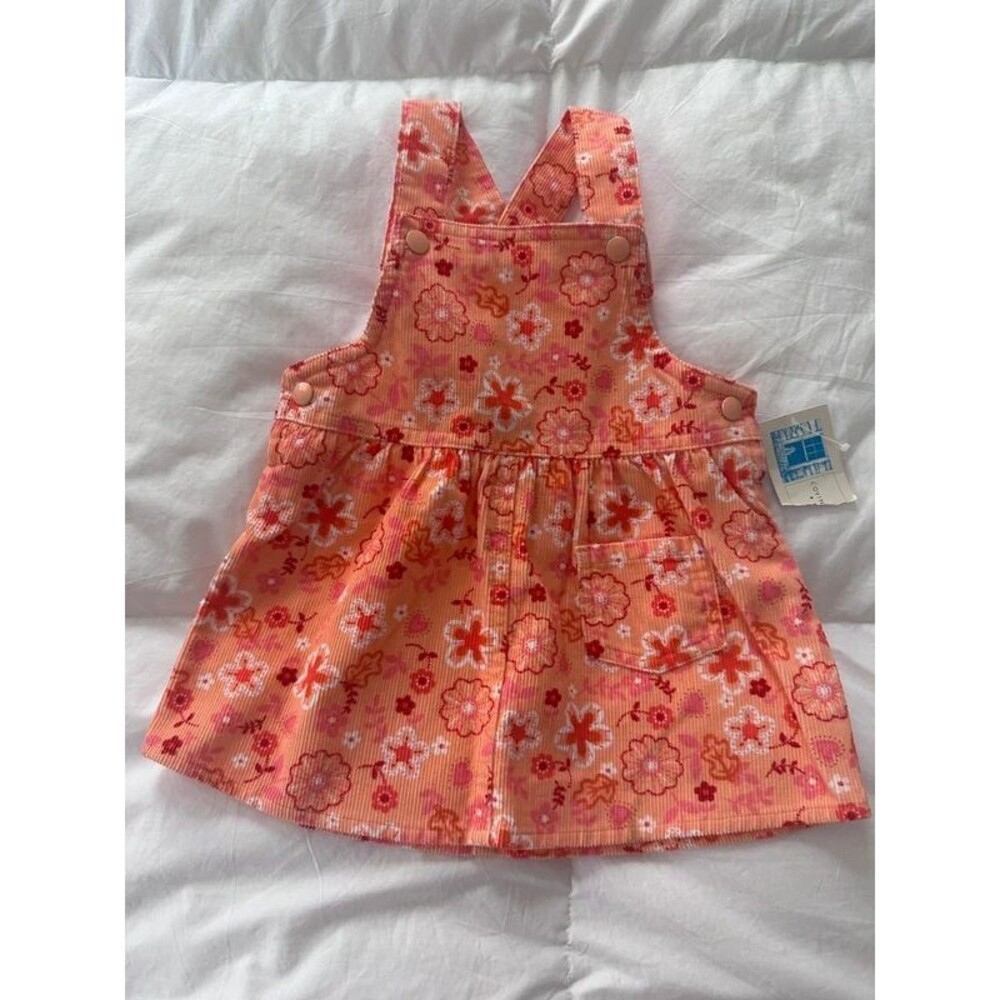 Covington Toddler Girls Floral Corduroy Pinafore Jumper Dress NWT 12M